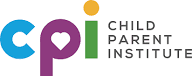 Logo for Child Parent Institute. The letters "cpi" are in blue, purple with a heart, and green with a yellow dot, followed by the words "Child Parent Institute" in uppercase.